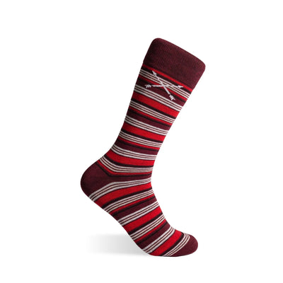 The Winslows - A Red, Maroon and Cream Striped Sock