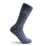 The Winter Wonderlands - A Deep Blue Sock with a Light Blue and White "X" Pattern