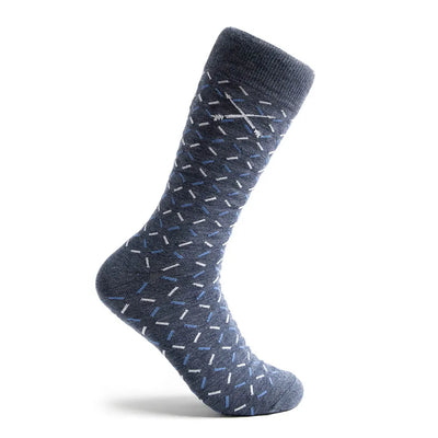 The Winter Wonderlands -  A Deep Blue Sock with a Light Blue and White "X" Pattern