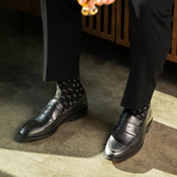 The Black & Silver Triangles - A Black Sock with Silver Triangle Accents
