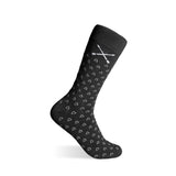The Black & Silver Triangles - A Black Sock with Silver Triangle Accents