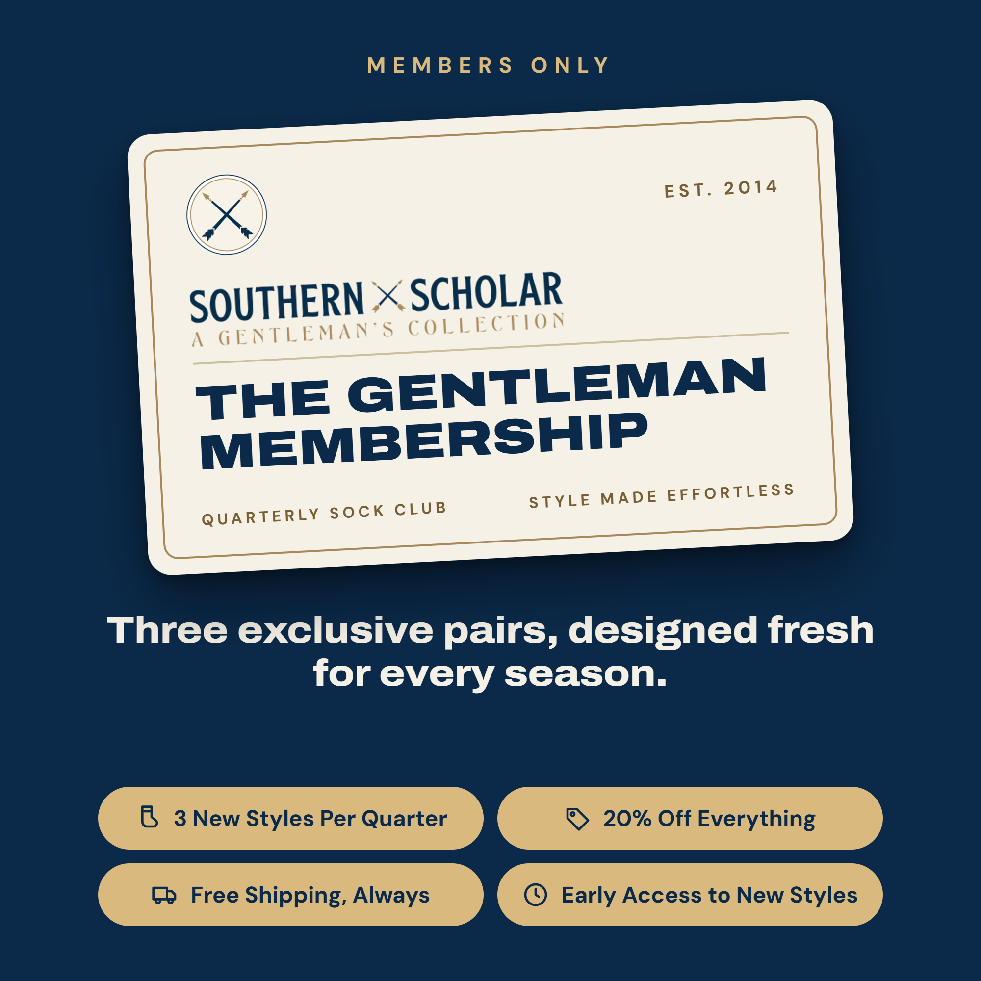The Gentleman Membership | Quarterly - Gift Southern Scholar Socks