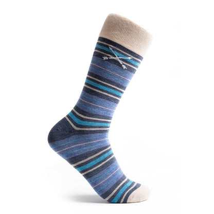 The Harolds - A Blue and Tan Striped Sock