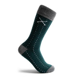 The Radfords - A Deep Green Sock with Powder Blue Micro-Dots