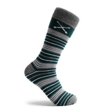 The Salvators - A Green, Gray and White Striped Sock