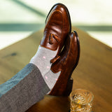 The Blushfords - A Light Grey Sock with Soft Blush Dots