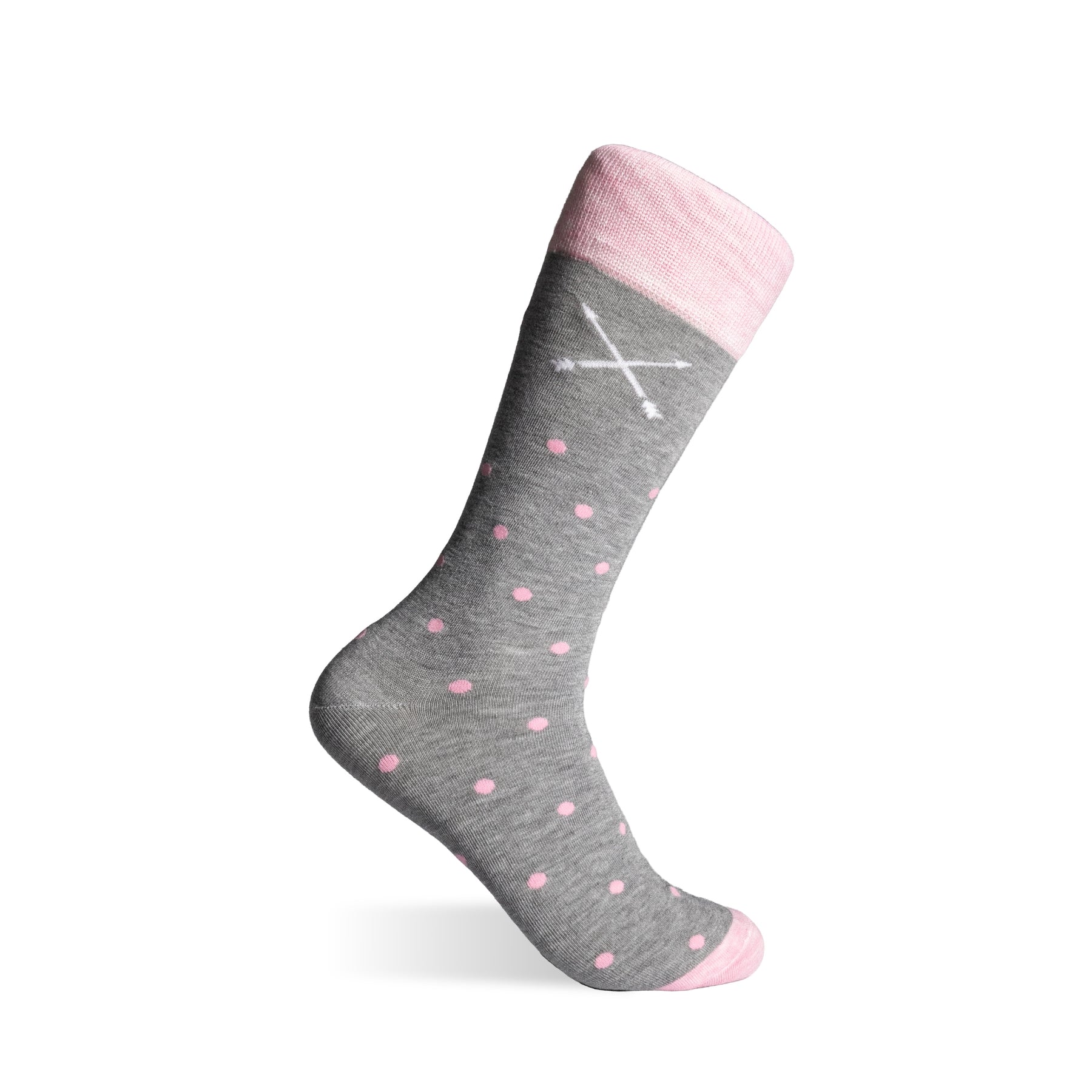 The Blushfords - A Light Grey Sock with Soft Blush Dots