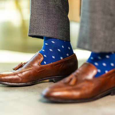 The Penfields - A Royal Blue Gemstone Patterned Sock