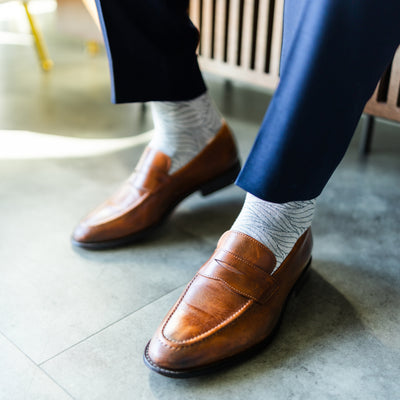 The Stonehavens - A Tonal Grey Sock with a Layered Wave Pattern