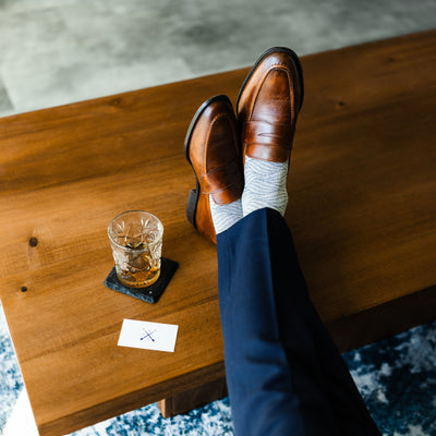 The Stonehavens - A Tonal Grey Sock with a Layered Wave Pattern