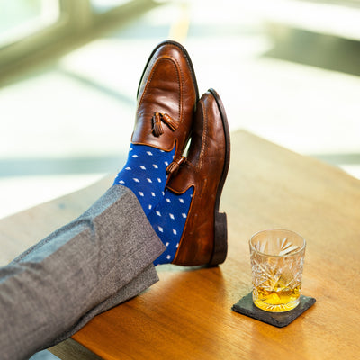 The Penfields - A Royal Blue Gemstone Patterned Sock