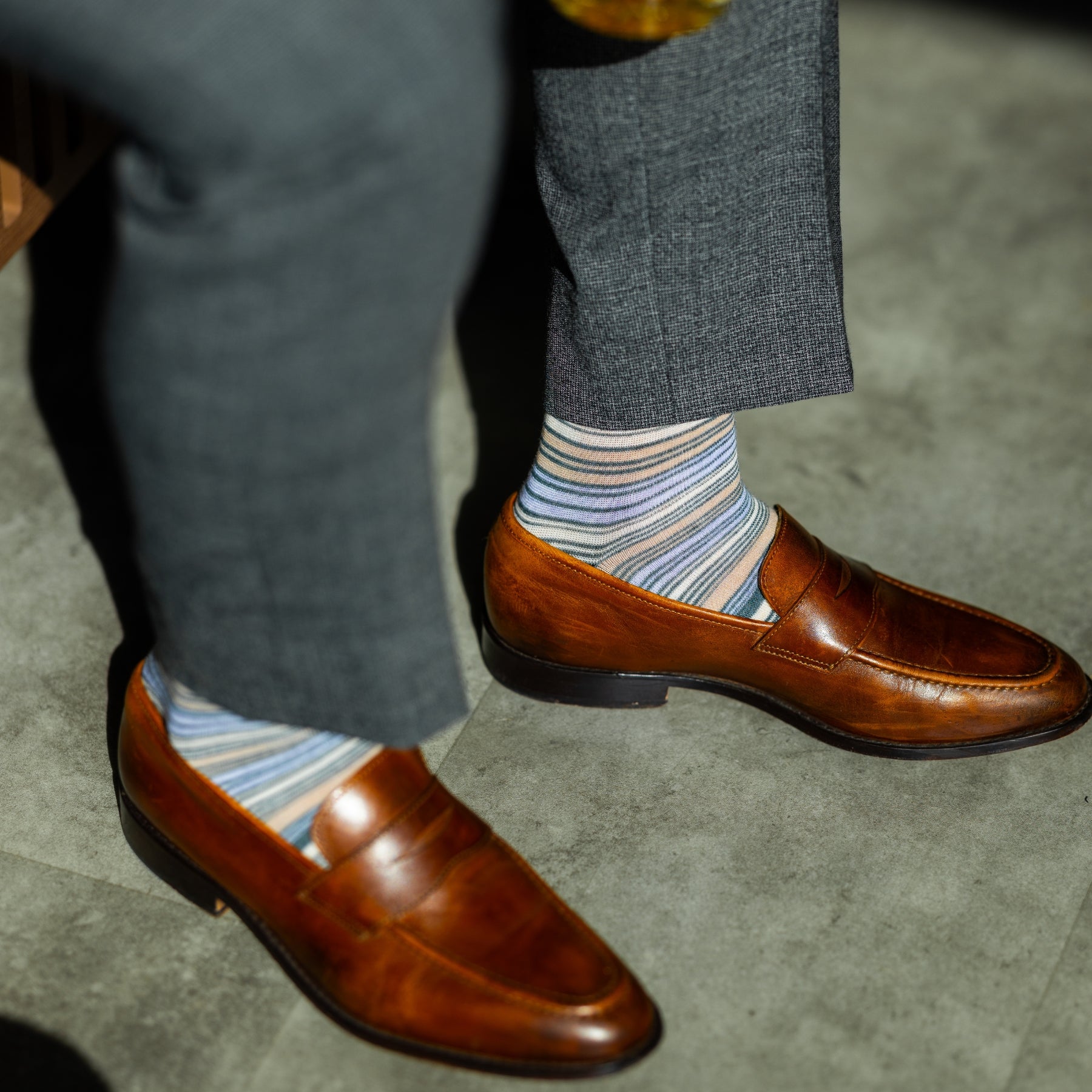 The Colpinis - A red, white, and black striped men's dress sock ...