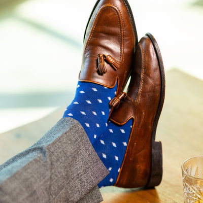 The Penfields - A Royal Blue Gemstone Patterned Sock