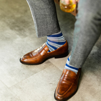 The Barringtons - A Blue Multi-Stripe Sock