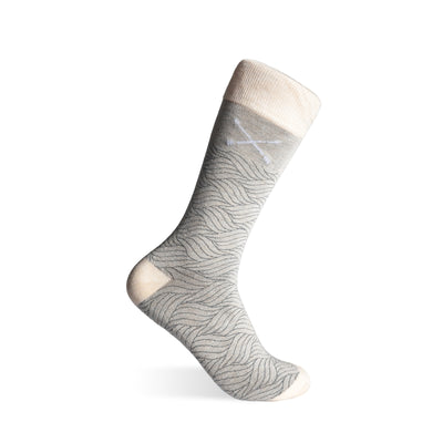 The Stonehavens - A Tonal Grey Sock with a Layered Wave Pattern