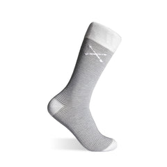 A two-tone soft grey men's dress sock