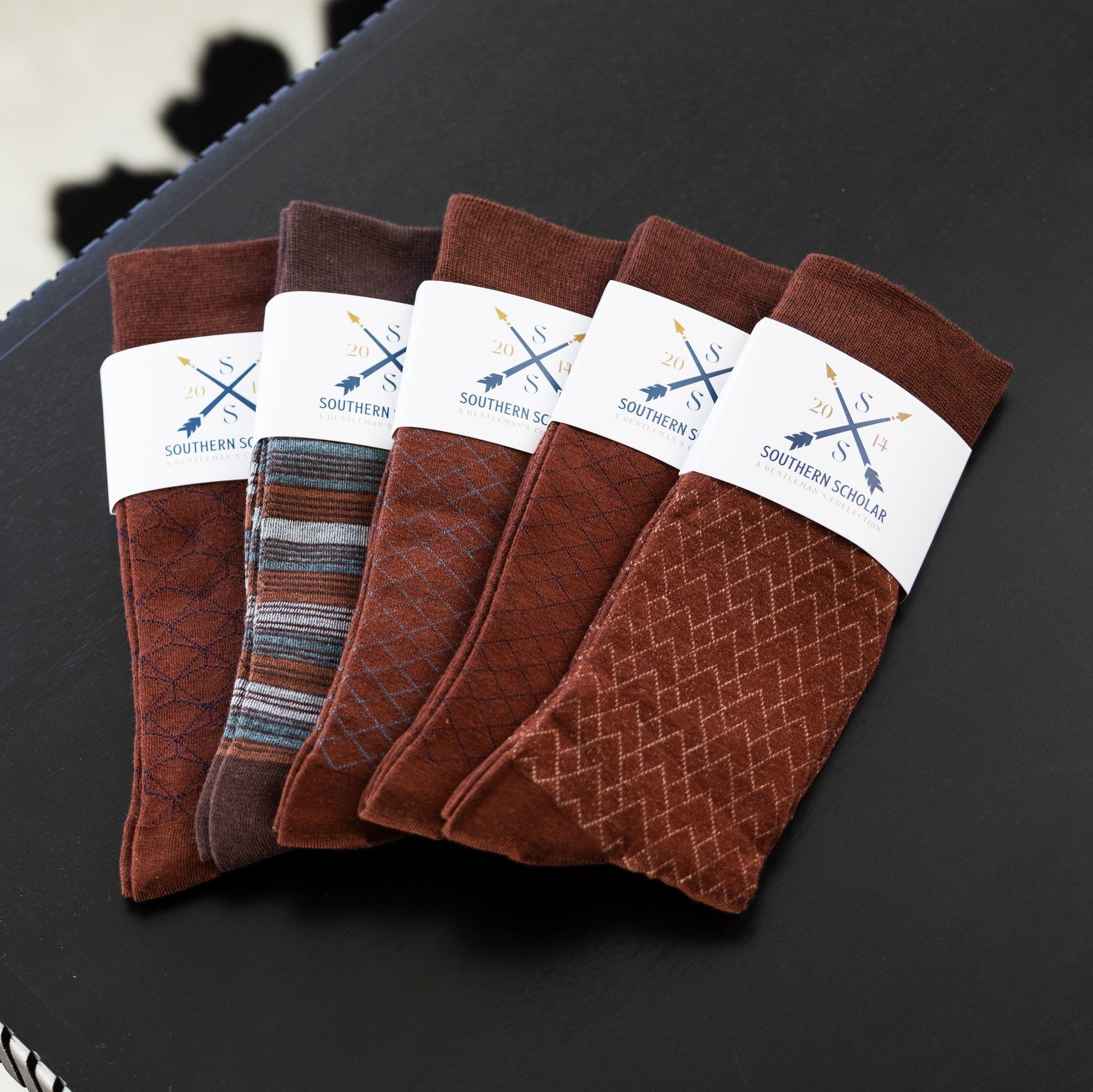 The Fall Brown Bundle (5-Pack) Southern Scholar Socks