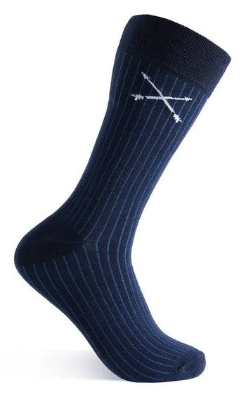 Midnight Blue Ribbed Solid dress sock