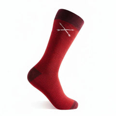The St. Valentines - Red Textured Micro-Chevron Sock