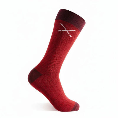 The St. Valentines - Red Textured Micro-Chevron Sock