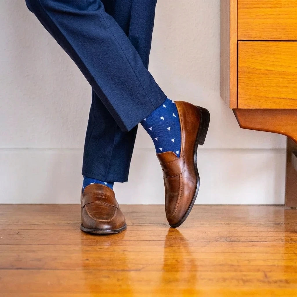 the-sailmakers-a-cobalt-blue-sock-with-white-sail-motifs trouser Blue