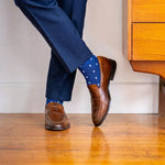 the-sailmakers-a-cobalt-blue-sock-with-white-sail-motifs trouser Blue