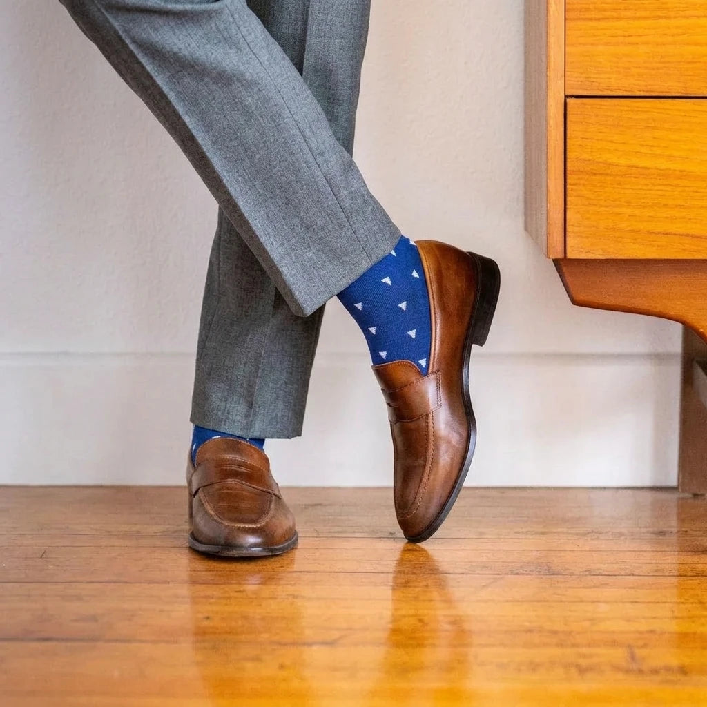 the-sailmakers-a-cobalt-blue-sock-with-white-sail-motifs trouser Grey