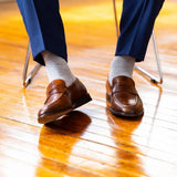the-waterlines-a-stone-grey-sock-with-deep-blue-stripes trouser Blue