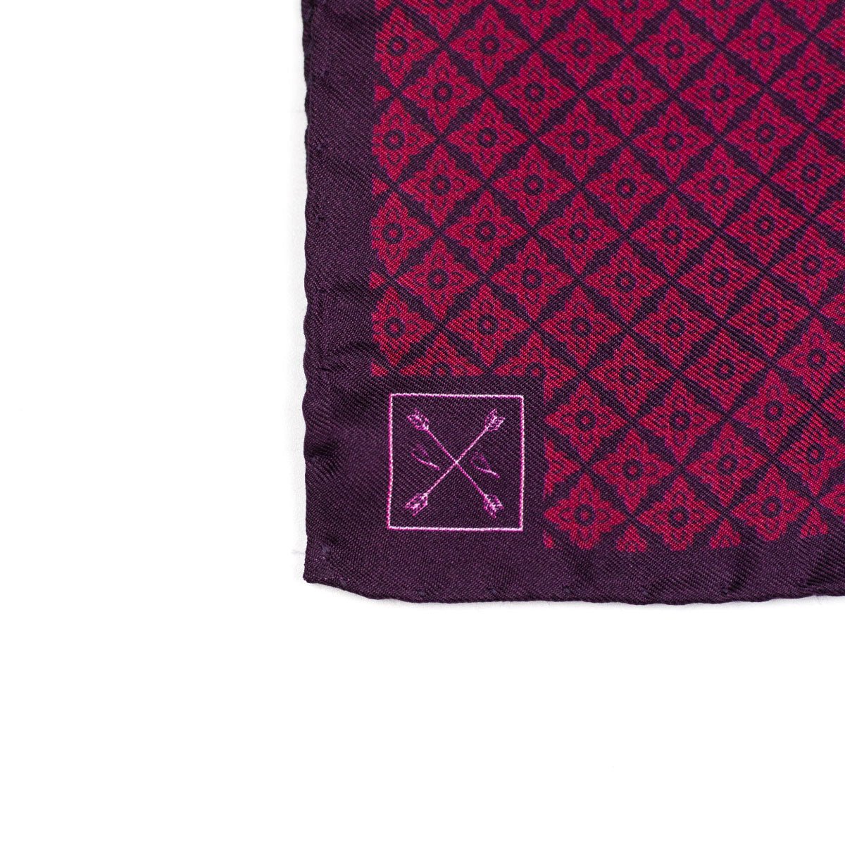 Burgundy and Red Micro-Floral Pocket Square