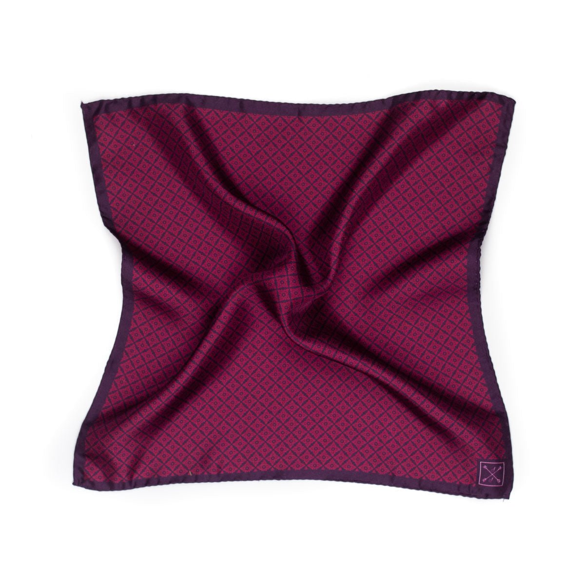 Burgundy and Red Floral Pocket Square