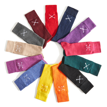 13 pack of awesome colorful ribbed men's dress socks.