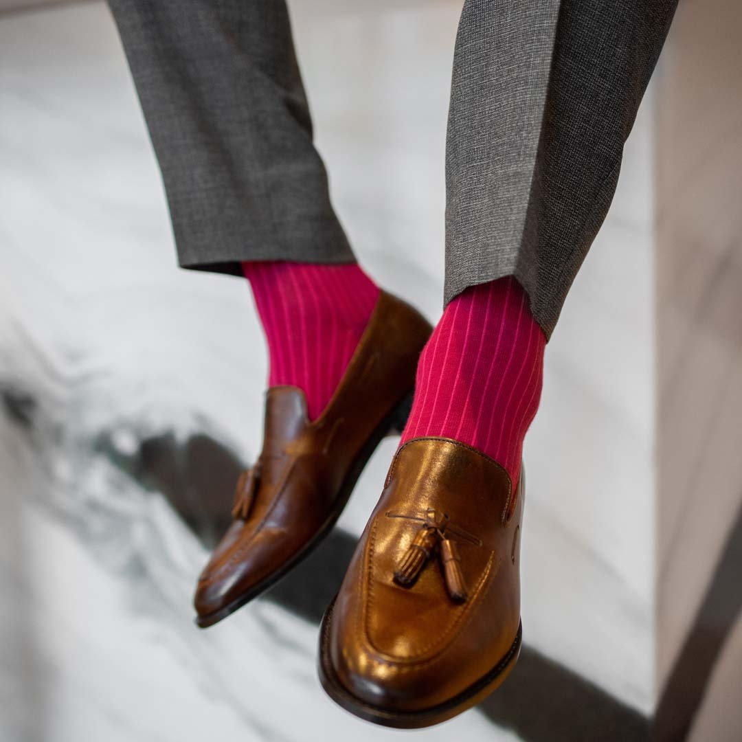 Ruby Ribbed Solid Sock by Southern Scholar | Stylish and Durable ...