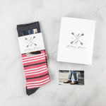 A pair of coral striped socks