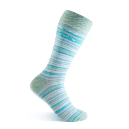 light green and blue striped men's socks