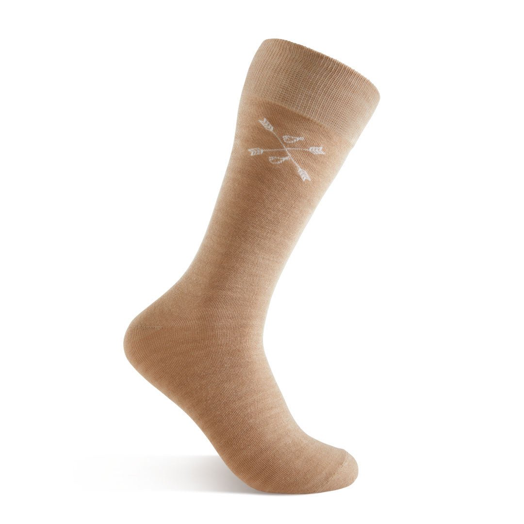 Oatmeal solid men's dress sock.