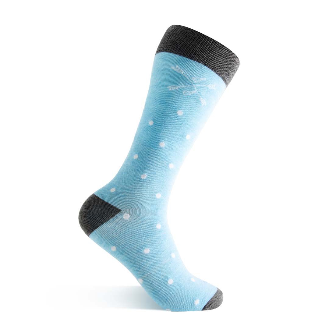  baby blue and white polka dot socks
