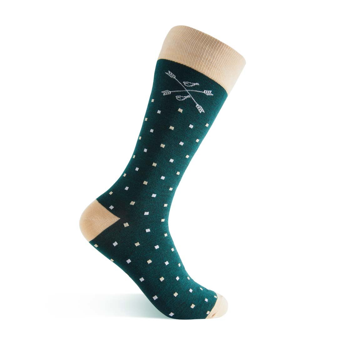 green socks with micro-square sock