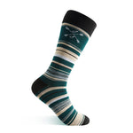 green, taupe, and tan striped socks