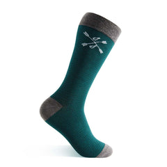 green woven textured dress socks