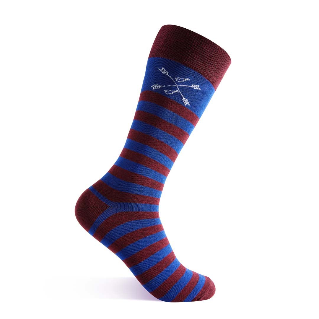 Red and blue striped socks