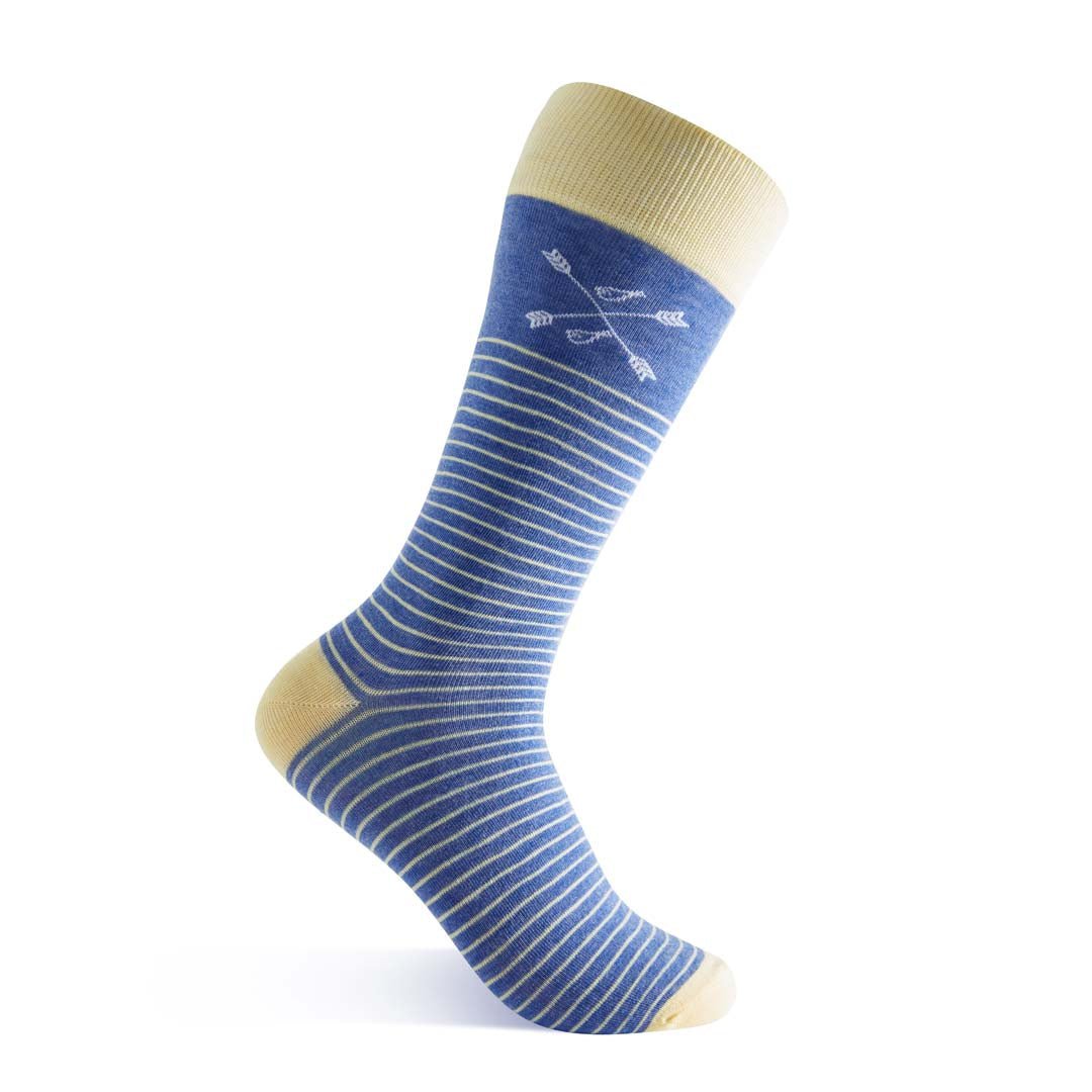 Yellow and blue striped socks