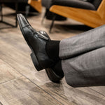 solid black men's dress socks