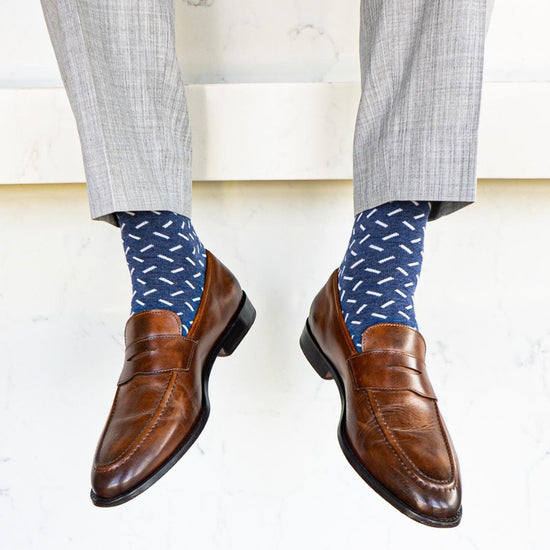 Heathered Blue Sprinkles - A Heathered Blue Men's Dress Sock with a ...